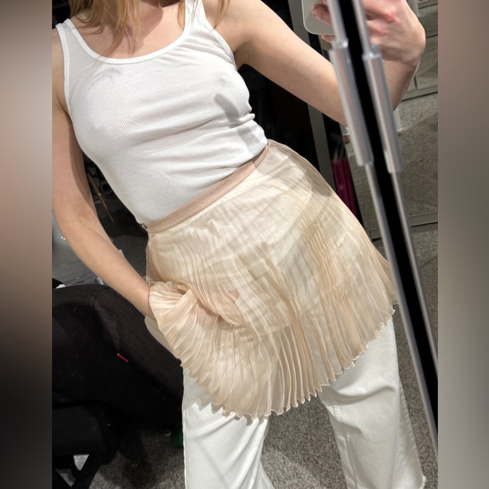 1200$ VIONNET XS SHEER MINI SKIRT PLEATTED